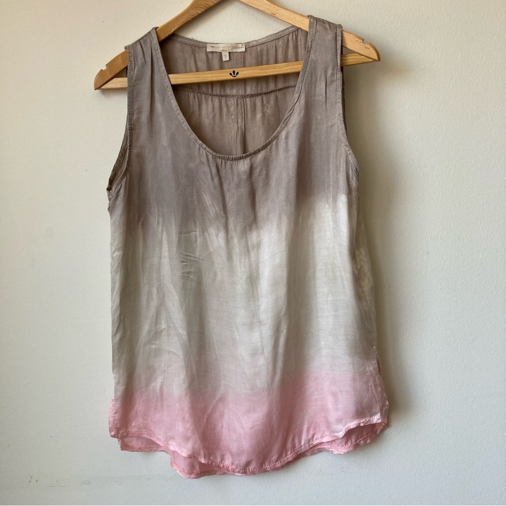 NEW Prontomoda Giusy Tank Top Blouse S Italian Silk Ombre Pink Sleeveless Small